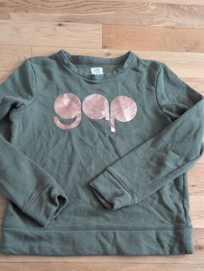 GAP Olive Green Kids Sweatshirt with Rose Gold Logo